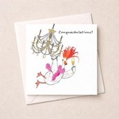 Congratulations Card - Goose Swinging On A Chandelier