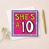 Anniversary Card - She's A 10 Anniversary Card - She's A 10