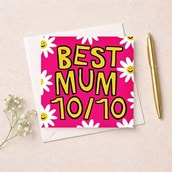 Mum Birthday Card - Best Mum 10/10 Mum Birthday Card - Best Mum 10/10