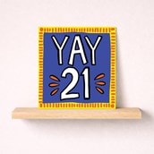 Age 21 Birthday Card - Yay 21