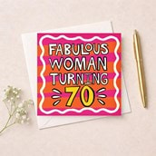 Age 70 Birthday Card - Fabulous Woman Turning 70 Age 70 Birthday Card - Fabulous Woman Turning 70
