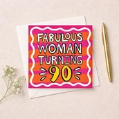 Age 90 Birthday Card - Fabulous Woman Turning 90 Age 90 Birthday Card - Fabulous Woman Turning 90