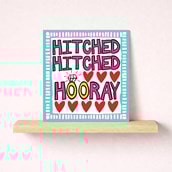 Wedding Card - Hitched Hitched Hooray Wedding Card - Hitched Hitched Hooray