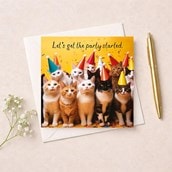 Open Card - Let's Get The Party Started Cats Open Card - Let's Get The Party Started Cats