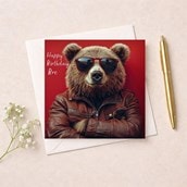 Brother Birthday Card - Cool Bear Brother Birthday Card - Cool Bear