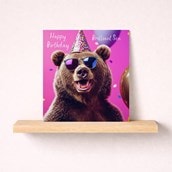 Son Birthday Card - Party Brown Bear
