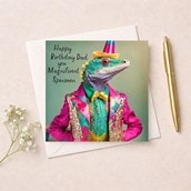 Dad Birthday Card - Suave Lizard