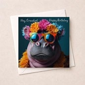 Grandad Birthday Card - Cool Hippo
