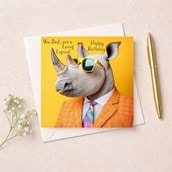 Dad Birthday Card - Dapper Rhino Dad Birthday Card - Dapper Rhino