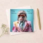 Birthday Card - Monkey In A Suit
