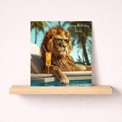 Uncle Birthday Card - Lion By The Pool Uncle Birthday Card - Lion By The Pool
