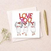 Open Card - Love You Geese Open Card - Love You Geese