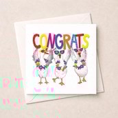 Congratulations Card - Congrats Geese