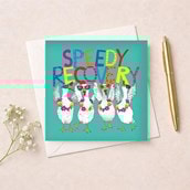 Get Well Soon Card - Speedy Recovery Geese