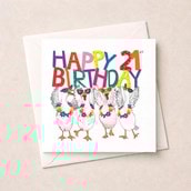 Age 21 Birthday Card - 21st Geese