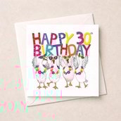 Age 30 Birthday Card - 30th Geese