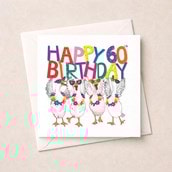Age 60 Birthday Card - 60th Geese