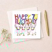 Age 70 Birthday Card - 70th Geese
