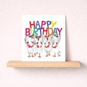 Birthday Card - Happy Birthday Geese Birthday Card - Happy Birthday Geese