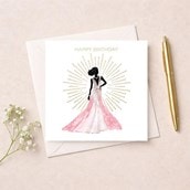 Birthday Card - Glowing Lady Birthday Card - Glowing Lady