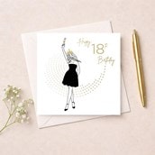 Age 18 Card - Lady With Drink