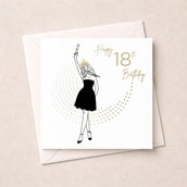 Age 18 Card - Lady With Drink