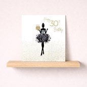 Age 30 Card - Lady With Cake Age 30 Card - Lady With Cake