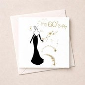 Age 60 Card - Lady With Drink