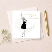 Niece Birthday Card - Lady With Drink Niece Birthday Card - Lady With Drink