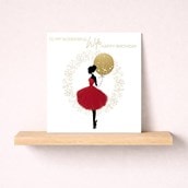 Wife Birthday Card - Lady With Balloon Wife Birthday Card - Lady With Balloon