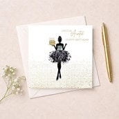 Auntie Birthday Card - Lady With Cake