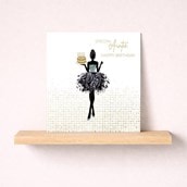 Auntie Birthday Card - Lady With Cake