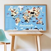 Animals of the World Poster with Stickers