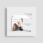 'I Love You Because' Mirror Sticker and Pen 'I Love You Because' Mirror Sticker and Pen