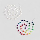 Pom Pom Light Chains | Rainbow or White Pom Pom Light Chains | Rainbow or White
