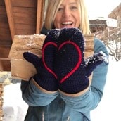 Crochet Heart Mittens | Available In Two Colours