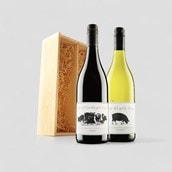 Little Black Pigs Duo Of Wine In Wooden Box Little Black Pigs Duo Of Wine In Wooden Box