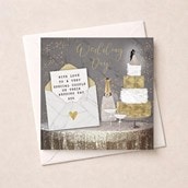 Wedding Day Card - Cake and Champagne