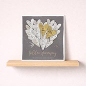 Golden Anniversary Card - Gold Hearts
