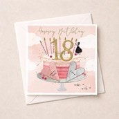 Age 18 Birthday Card - Birthday Cake Age 18 Birthday Card - Birthday Cake