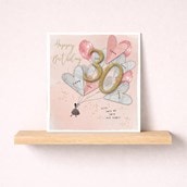 Age 30 Birthday Card - Heart Balloons Age 30 Birthday Card - Heart Balloons