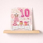 Age 10 Birthday Card - Birthday Party Age 10 Birthday Card - Birthday Party