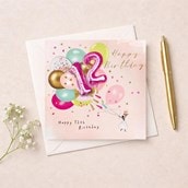 Age 12 Birthday Card - Birthday Balloons