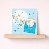 New Baby Card - Baby Boy Balloon and Telegram New Baby Card - Baby Boy Balloon and Telegram