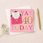 Age 40 Birthday Card - Yay 40 Today Age 40 Birthday Card - Yay 40 Today