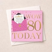 Age 80 Birthday Card - Yay 80 Today Age 80 Birthday Card - Yay 80 Today