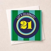 Beermat Age 21 Card - 21 Let's Celebrate Beermat Age 21 Card - 21 Let's Celebrate