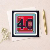 Beermat Age 40 Card - Cheers To 40 Years Beermat Age 40 Card - Cheers To 40 Years