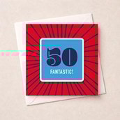 Beermat Age 50 Card - 50 Fantastic