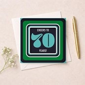 Beermat Age 70 Card - Cheers To 70 Years Beermat Age 70 Card - Cheers To 70 Years